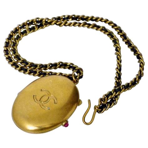 cc chanel locket|chanel chain necklace.